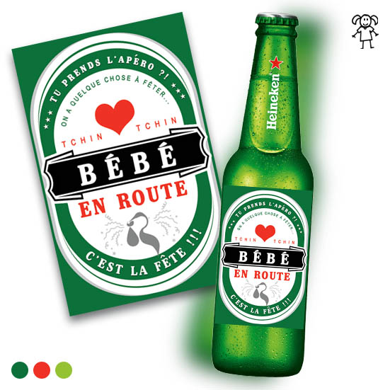 Annonce grossesse avec etiquette de bouteille de biere Annonce grossesse avec etiquette de bouteille de biere